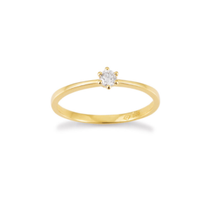585 Gelbgold Ring 0,10ct.H/Si Brillant Solitär
