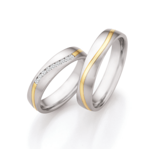 Edelstahl & 585 Gelbgold Ringe