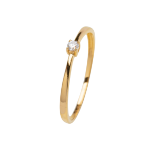 585 Gelbgold Ring 0,05ct.w/si Brillant
