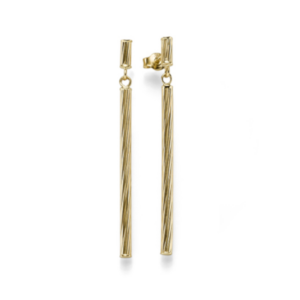585 Gelbgold Ohrpendel gedrehter Stab