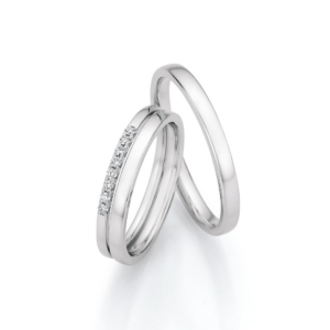 585 Weißgold Ringe+Vorsteckring Brillant