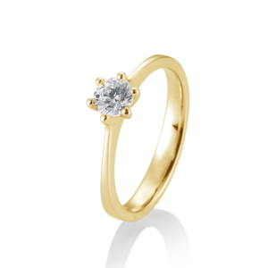 585 Gelbgold Ring 0,50ct.H/Si1 Brillant mit GIA Zertifikat