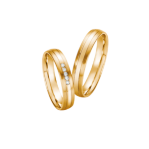 585 Gelbgold Eheringe 0,05ct.w/si Brillanten ges.
