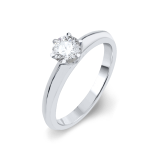 585 Weißgold Ring 0,50ct.G/VVS1 Brillant HRD Zertifikat