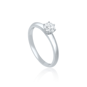 585 Weißgold Ring 0,32ct.G/IF Brillant m.IGI Zertifikat